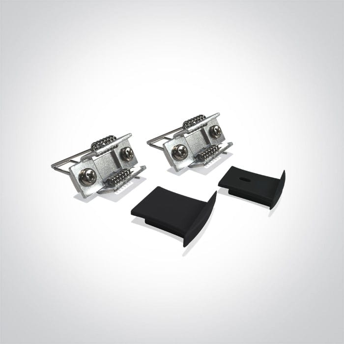 Black Recessed Profile 2m + Black Pc Diffuser - Toplightco