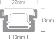 LED Strip Profile Aluminium 2m Rectangular Outdoor Aluminium One Light SKU:7915R/AL - Toplightco