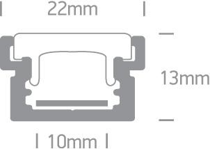 LED Strip Profile Aluminium 2m Rectangular Outdoor Aluminium One Light SKU:7915R/AL - Toplightco