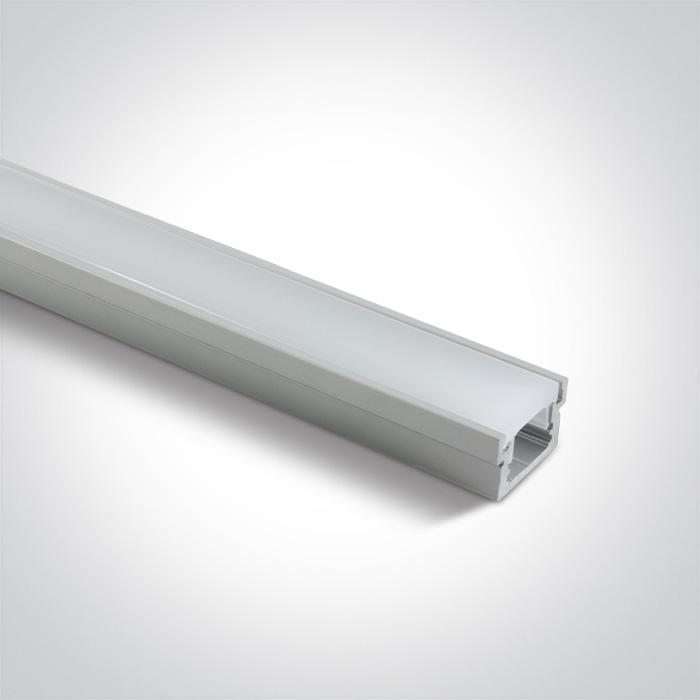 LED Strip Profile Aluminium 2m Rectangular Outdoor Aluminium One Light SKU:7915R/AL - Toplightco