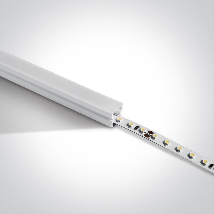 LED Strip Profile White 2m Rectangular Outdoor Plastic One Light SKU:7918/W - Toplightco