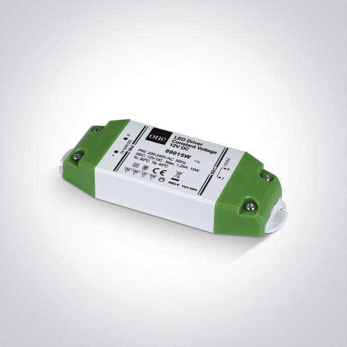 LED Driver 15W 12V DC Rectangular Plastic One Light SKU:89015W - Toplightco