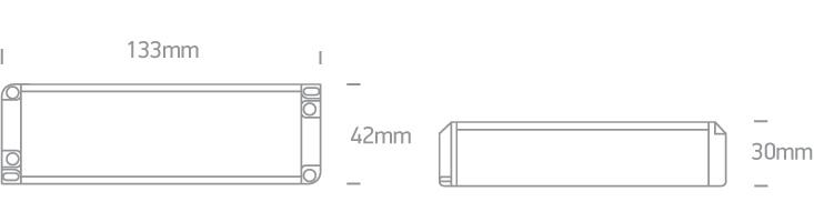 LED Driver 30W 12V DC Rectangular Plastic One Light SKU:89030W - Toplightco
