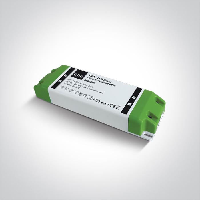 LED Driver  40W 24V DC TRIAC dimmable Rectangular Plastic One Light SKU:89040VT - Toplightco