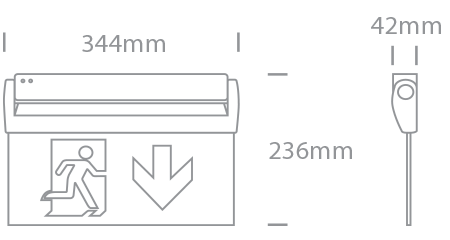 White 1,8W LED Wall and ceiling Exit sign, IP20.

Supplied with non-dimmable LED driver.

 

 One Light SKU:89410/W