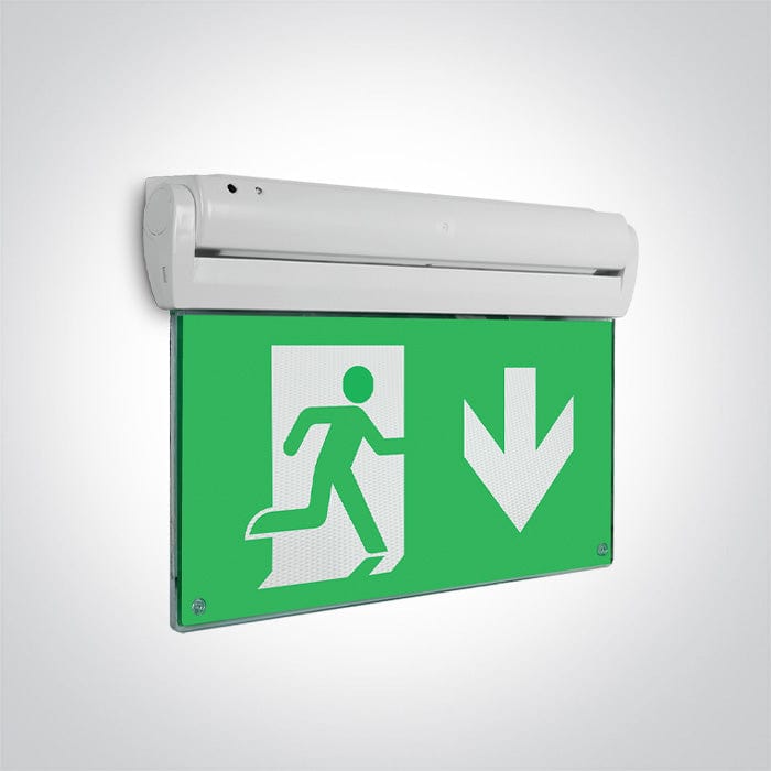White 1,8W LED Wall and ceiling Exit sign, IP20.

Supplied with non-dimmable LED driver.

 

 One Light SKU:89410/W