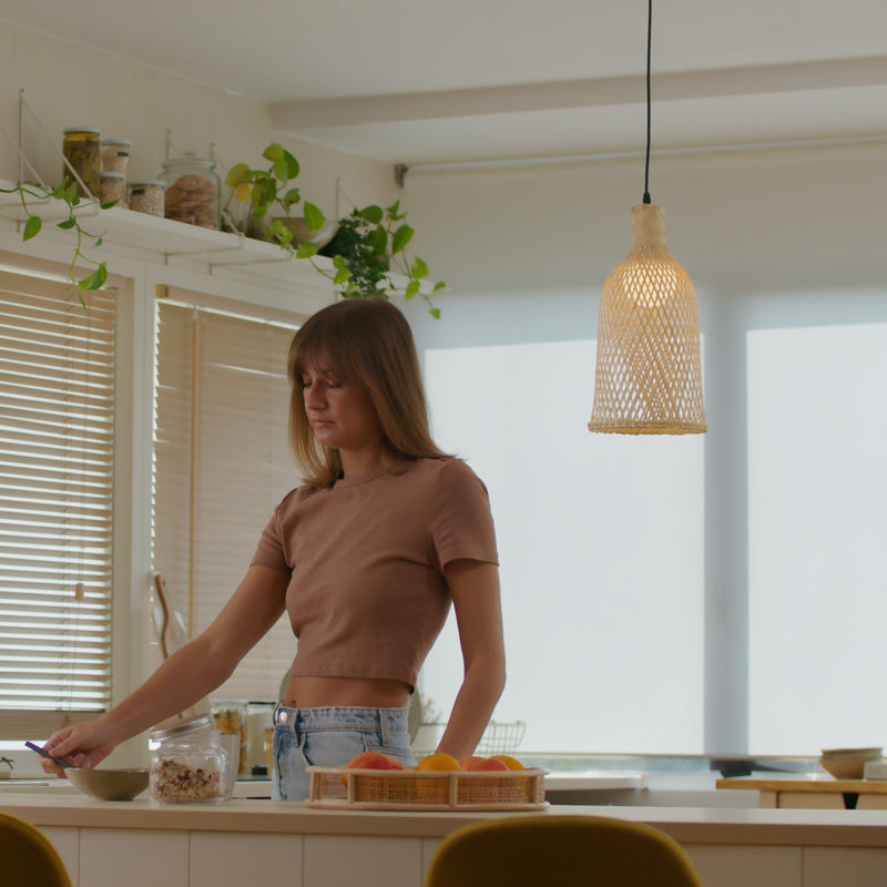 Pendant Light Ip20 Riba Ø210mm E27 15w Black SKU: DE-0023-NEG - Toplightco