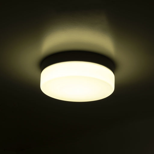CEILING FIXTURE IP44 GIRO LED 10.8W CCT Colour Changing 3000-4000K BLACK 327LM SKU: DE-0133-NEG - Toplightco