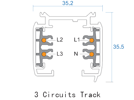 Powergear 3 Circuit surface-mounted track, black, 1m PRO-0410-B - Toplightco
