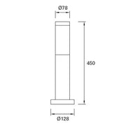 Bollard Light Post Outdoor Ip55 Koral 450mm E27 15w Urban Grey 1485lm SKU: PX-0099-ANT - Toplightco