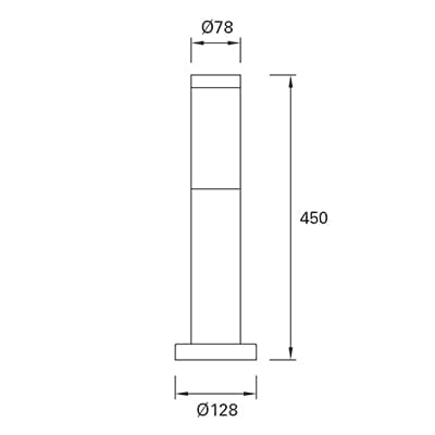 Bollard Light Post Outdoor Ip55 Koral 450mm E27 15w Urban Grey 1485lm SKU: PX-0099-ANT - Toplightco