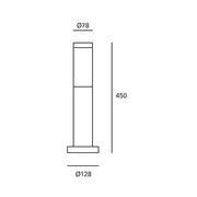 Bollard Light Post Outdoor Ip55 Koral 450mm E27 15w Stainless Steel 1423lm SKU: PX-0099-INO - Toplightco