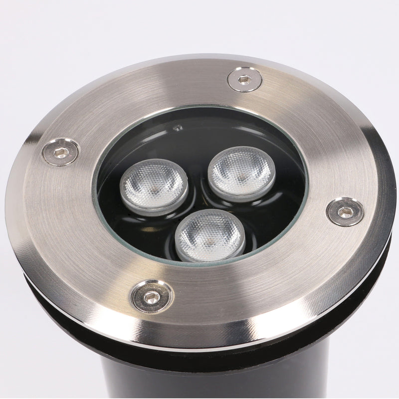 Recessed Uplighting Ip65-ip67 Ringo Ø110mm Led 2.7w 3000k Stainless Steel 218lm SKU: PX-0128-INO - Toplightco
