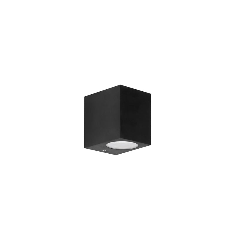 Wall Light Ip44 Kubo Single Emission Gu10 8w Black SKU: PX-0140-NEG - Toplightco