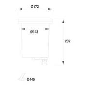 Recessed Uplighting Ip65-ip67 Tidian Ø172mm E27 15w Black 1060lm SKU: PX-1200-NEG - Toplightco