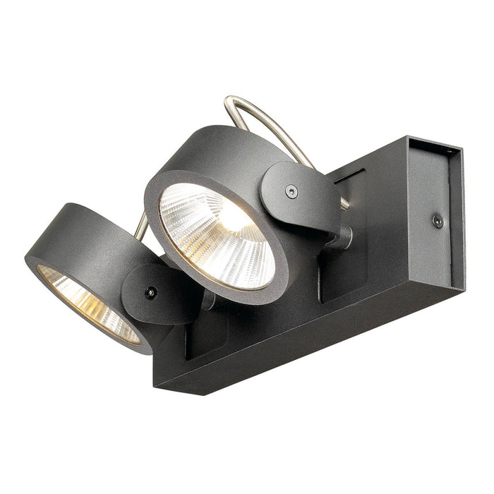 SLV 1000129 KALU LED 2 Wall and Ceiling luminaire, black, 3000K, 60° - Toplightco