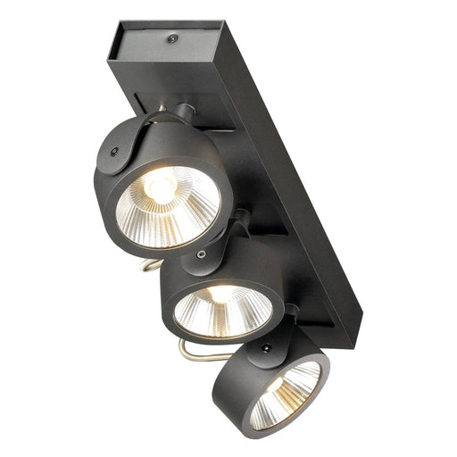 SLV 1000131 KALU LED 3 Wall and Ceiling luminaire, black, 3000K, 60° - Toplightco