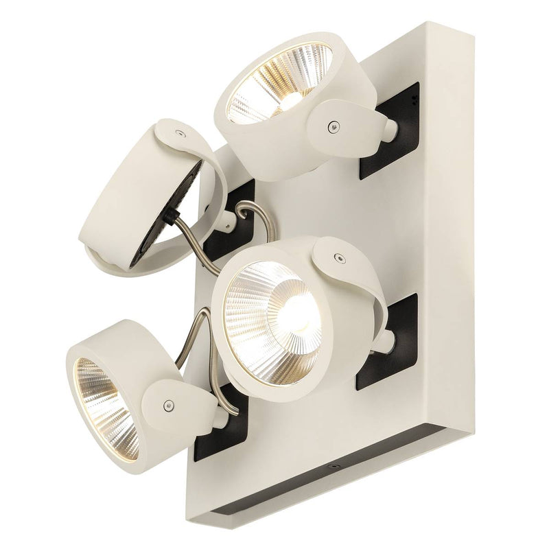 SLV 1000136 KALU LED 4 wall and ceiling light, square, white/black, 3000K, 60° - Toplightco