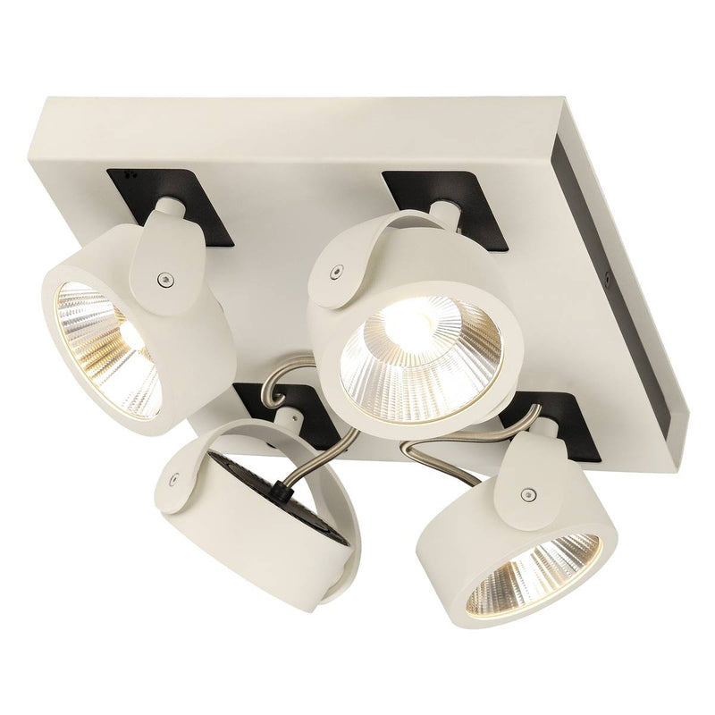 SLV 1000136 KALU LED 4 wall and ceiling light, square, white/black, 3000K, 60° - Toplightco
