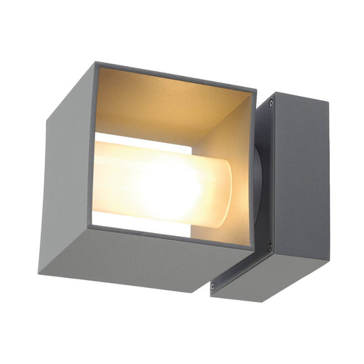 SLV 1000335 SQUARE TURN, QT14, outdoor wall light, silver-grey, max. 42W, IP44 - Toplightco