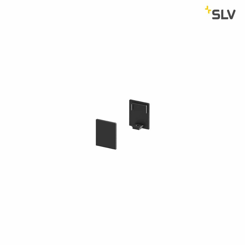 SLV 1000483 GRAZIA 10 Endcap for GRAZIA Surface profile flat, 2 pcs., high version, black - Toplightco