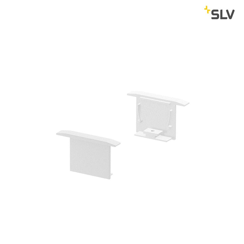 SLV 1000557 GRAZIA 20 recess mounted profile end caps, 2 pc., white - Toplightco