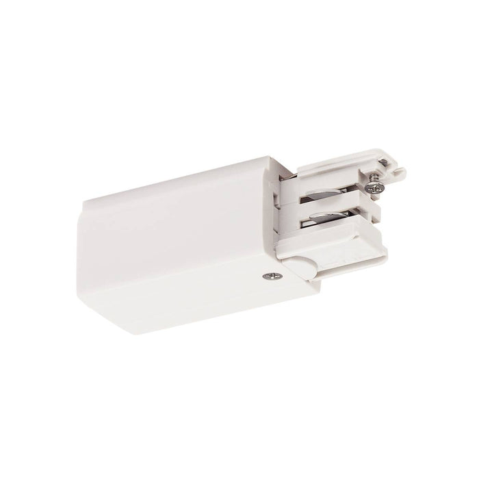 Powergear Feed-in for 3-Circuit surface-mounted track, earth electrode right, traffic white PRO-0431R-W - Toplightco