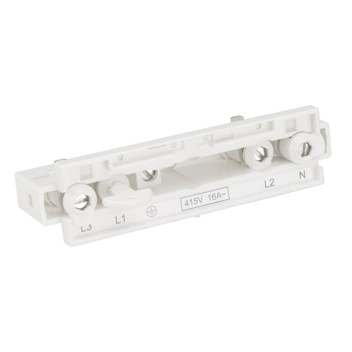 SLV 1001517 EUTRAC longitudinal connector with feed-in option, traffic white - Toplightco