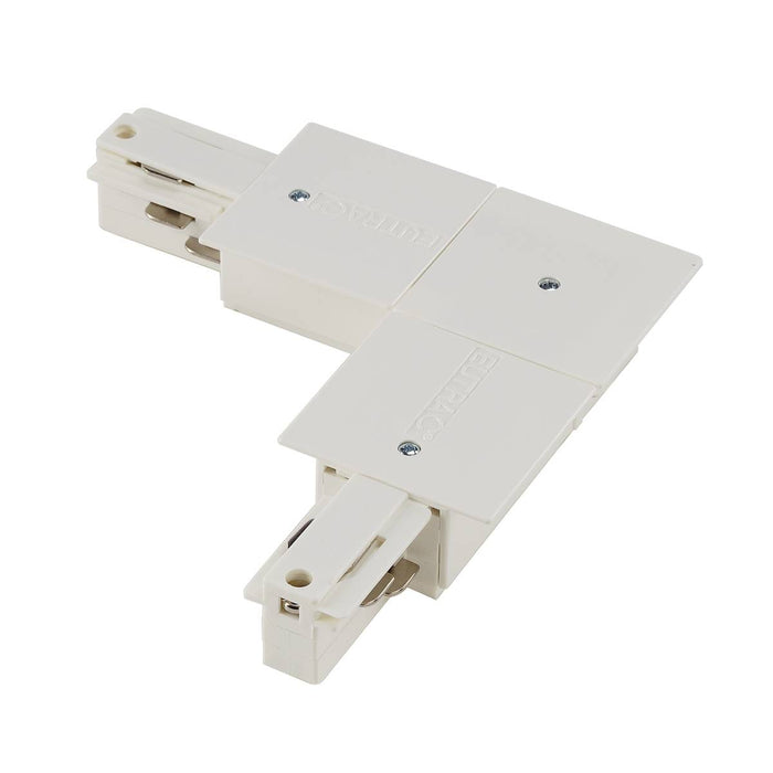 SLV 1001537 EUTRAC L-connector for 3-Circuit recessed track, traffic white, earth inside - Toplightco