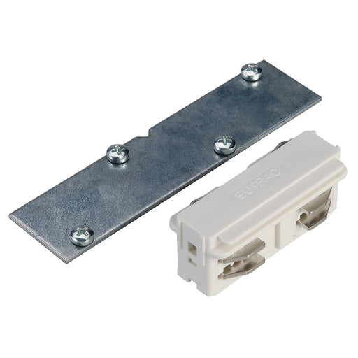 SLV 1001539 EUTRAC direct connector for 3-Circuit recessed track, traffic white, electrical and mechanical - Toplightco