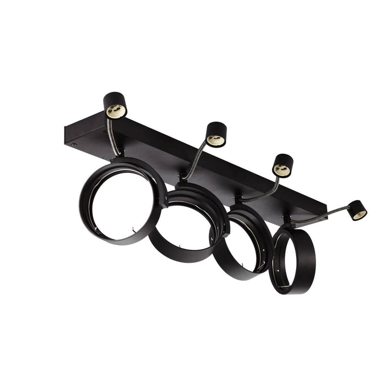 SLV 1002023 KALU CW, indoor surface-mounted wall and ceiling light, quad, ES111 black 4x75W - Toplightco