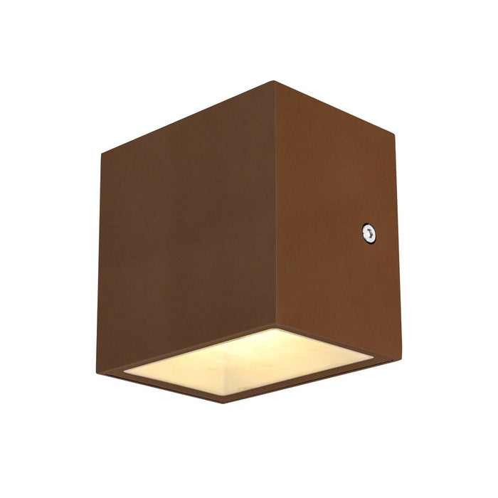 SLV 1002034 SITRA CUBE WL, LED outdoor surface-mounted wall and ceiling light, rust coloured, IP44, 3000K, 10W - Toplightco