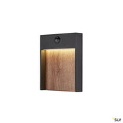 Flatt Sensor Outdoor Led Surface-mounted Wall Light Cct 3000/4000k Ip65 Anthracite/brown - Toplightco