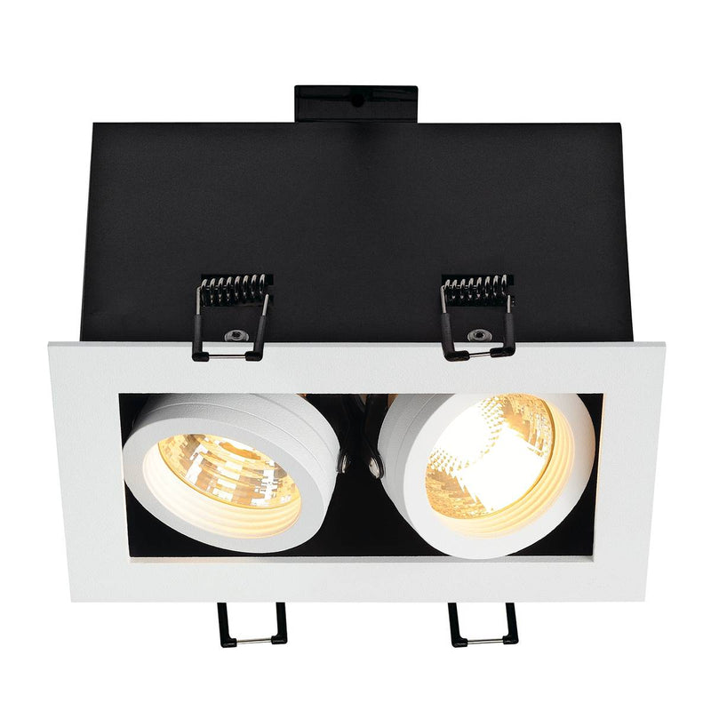 SLV 115521 KADUX 2 GU10 downlight, square , matt white, max. 2x50W - Toplightco