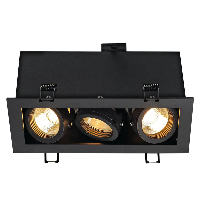 SLV 115530 KADUX 3 GU10 downlight, square , matt black, max. 3x50W - Toplightco