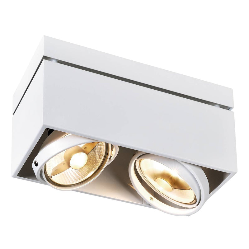 SLV 117111 KARDAMOD SURFACE SQUARE ES111 DOUBLE ceiling light, square, white, 2xGU10, max. 2x75W - Toplightco
