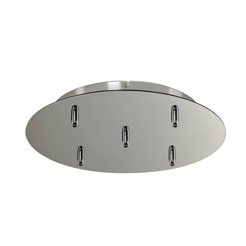 SLV 132625 FITU ceiling canopy, quintuple , round, chrome, incl. strain-relief, 16A max. - Toplightco