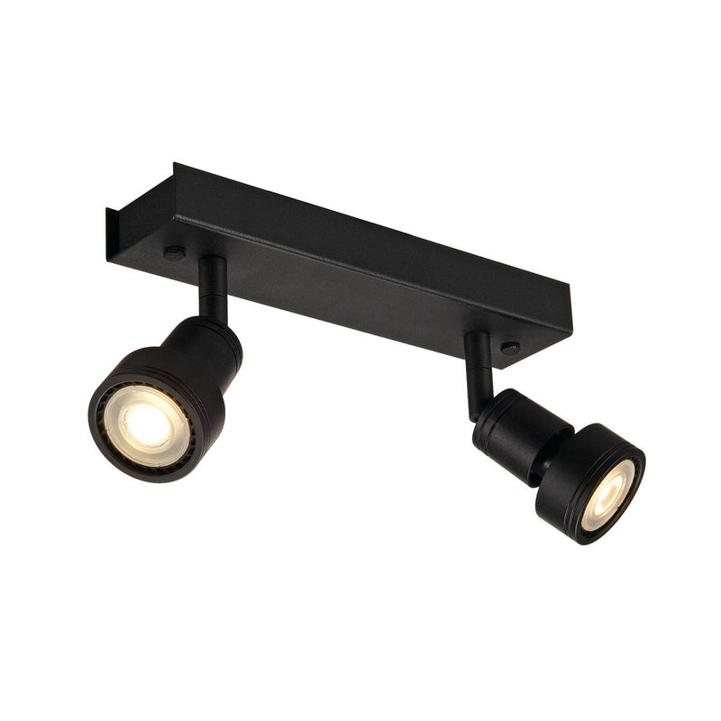 SLV 147370 PURI 2 ceiling light, matt black, 2x GU10, max. 2x 50W, incl. deco ring - Toplightco