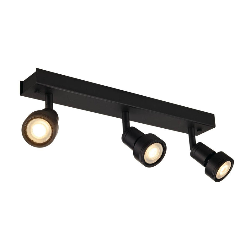 SLV 147380 PURI 3 ceiling light, matt black, 3x GU10, max. 3x 50W, incl. deco ring - Toplightco