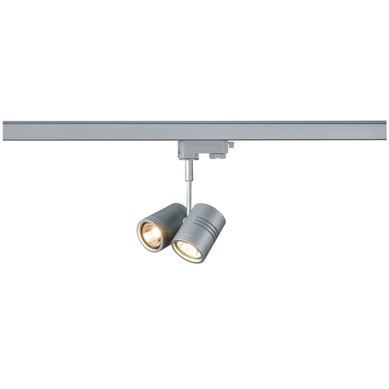 SLV 152232 BIMA II lamp head, silver-grey , 2x GU10, max. 2x 50W, incl. 3-Circuit adapter - Toplightco