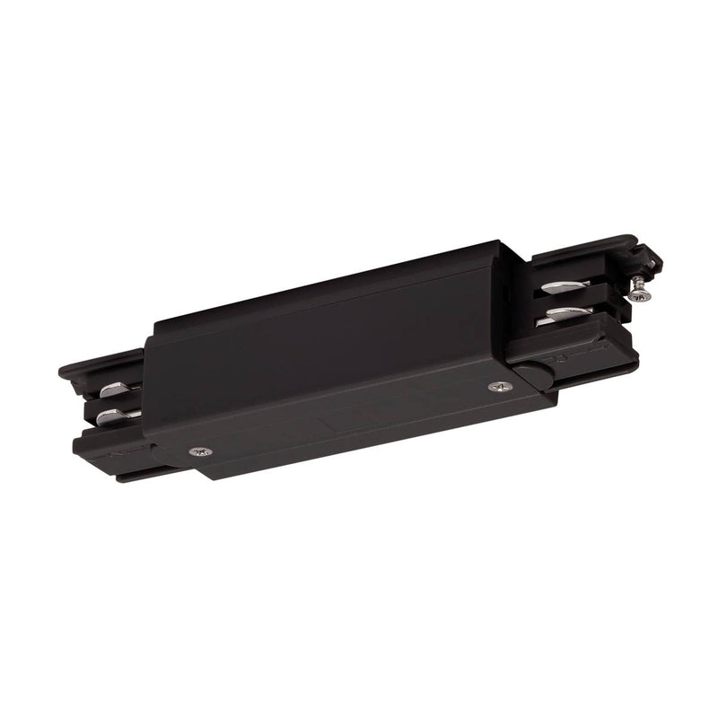 Powergear Long connector with feed-in possibility for 3 Circuit track, black PRO-0434-B - Toplightco