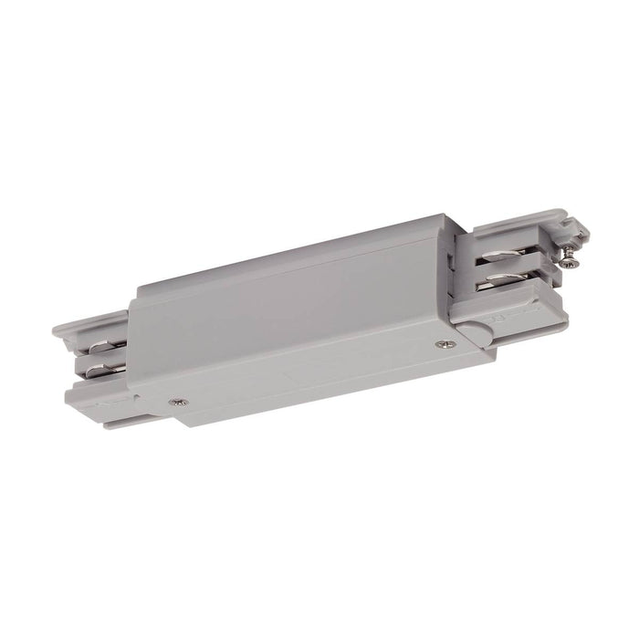Powergear Long connector with feed-in possibility for 3-Circuit track, silver-grey PRO-0434-S - Toplightco