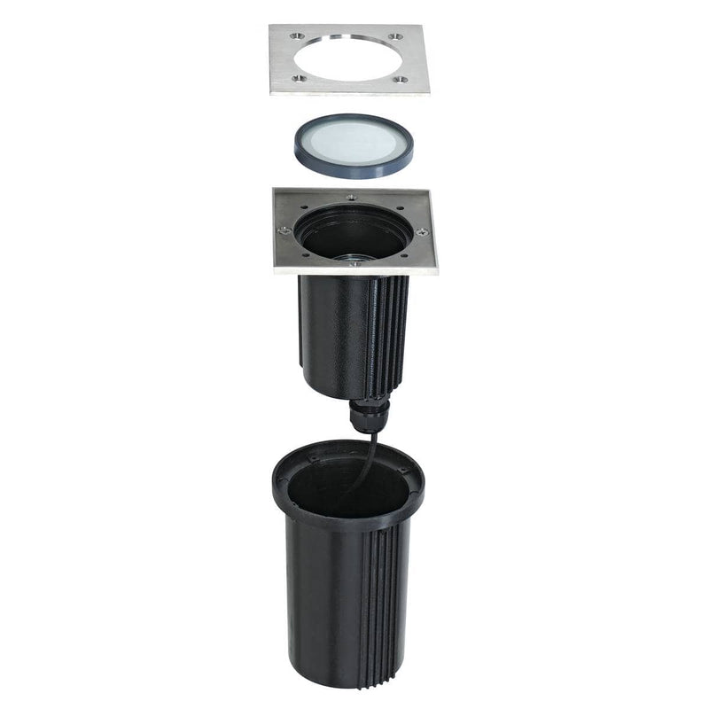 SLV 228434 DASAR EXACT GU10 inground fitting, square, stainless steel 316, max. 35W, IP67 - Toplightco