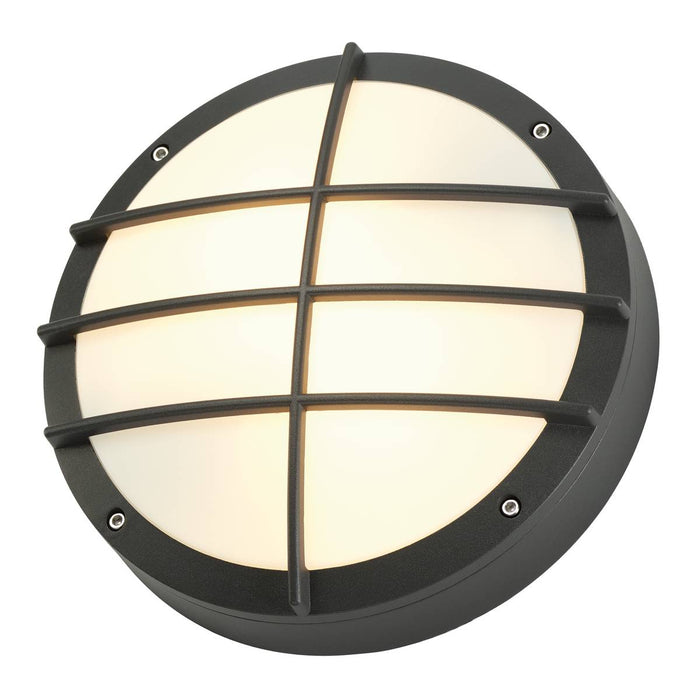 SLV 229085 BULAN GRID wall and ceiling light, round, anthracite, E27, max. 2x 25W, PC cover - Toplightco