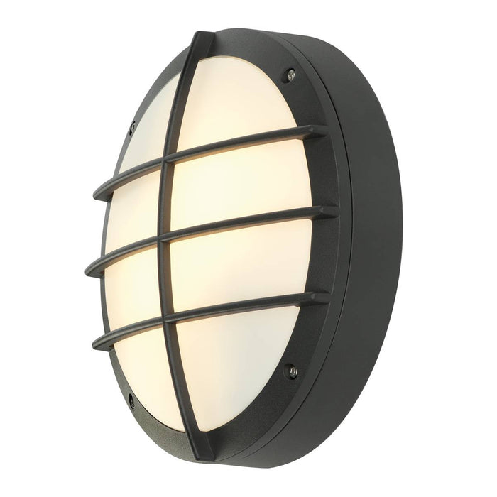 SLV 229085 BULAN GRID wall and ceiling light, round, anthracite, E27, max. 2x 25W, PC cover - Toplightco