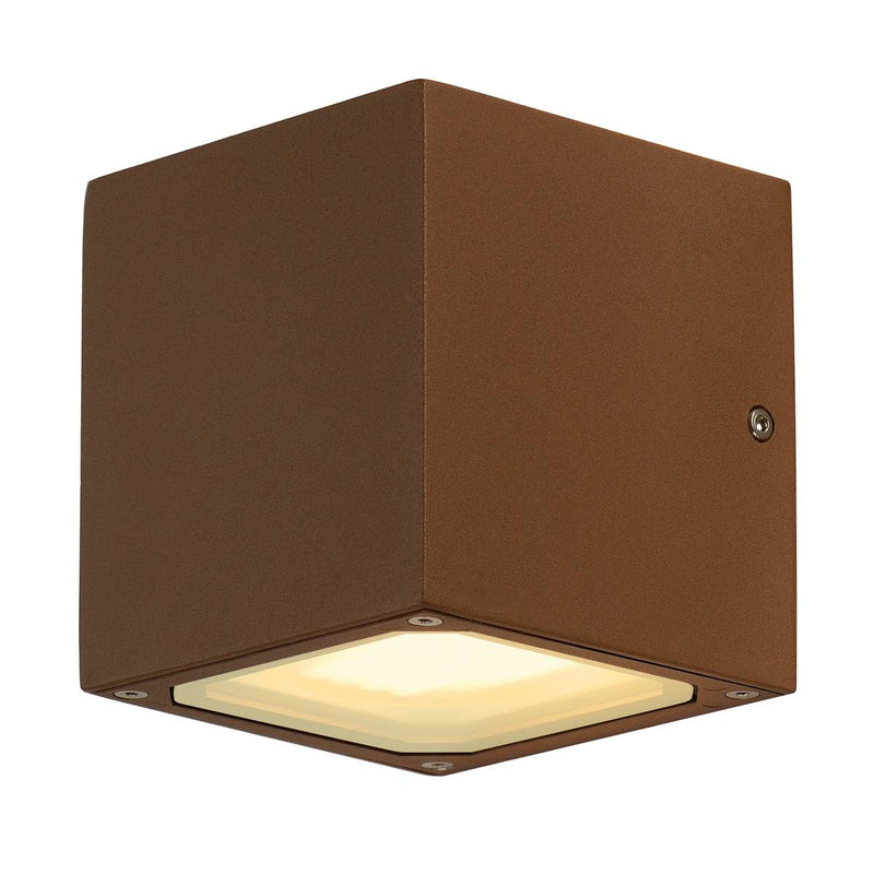 SLV 232537 SITRA CUBE wall light, rust, GX53, max. 9W, IP44 - Toplightco