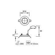 Downlight Ip23 Sound Plus Fixed Gu10 8w White 525lm SKU: TC-0134-BLA - Toplightco