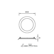 Downlight Ip23 Easy Round Ø225mm Led 15.5w 3000k White 1371lm SKU: TC-0150-BLA - Toplightco
