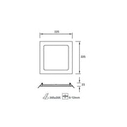 Downlight Ip23 Easy Square 225mm Led 15.5w 4000k White 1507lm SKU: TC-0157-BLA - Toplightco