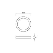Ceiling Light Ip23 Easy Round Surface Ø225mm Led 15.5w 3000k White 1371lm SKU: TC-0162-BLA - Toplightco